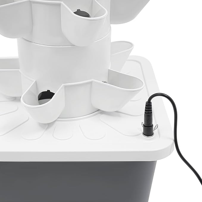 Hydroponic Growing System(No Seedlings Included) 25-Pod Hydroponic System12V 3W Outdoor Indoor Vertical Garden Home Gardening System for Indoor Herbs and Vegetables (Grey)
