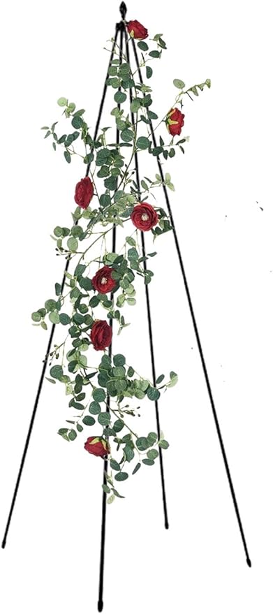 1 PC Garden Trellis Garden Obelisk Trellis for Climbing Plants Rustproof Teepee Plant Support Cage for Indoor and Outdoor Climbing Plants(3.9FT)(Size:150cm/59in)