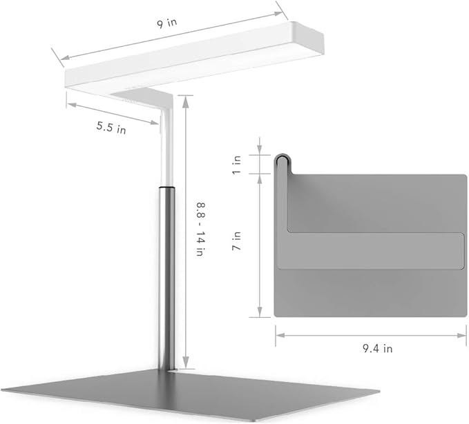 ONF Extension Stand Holder for Flat Nano or Flat Nano Plus Aquarium LED Light Fish Tank Plant Lamp Adjustable Tank Mount Extendable Bracket Fixture Kit (not Including The lamp) (Silver)