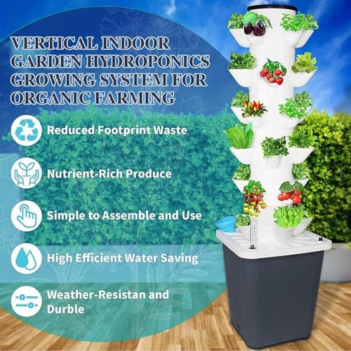 Indoor Hydroponic Growing System with Timer &amp Net Pots - Perfect for Gardening Herbs Fruits Vegetables | Space-Saving Easy Setup Efficient Growth