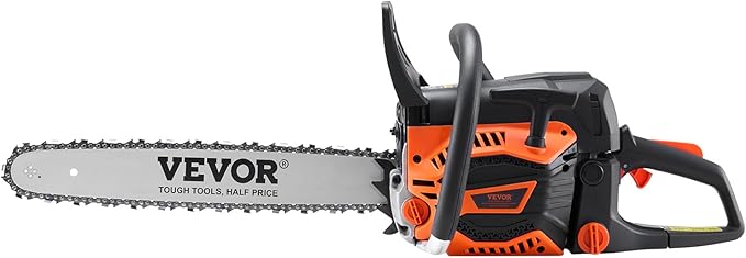 VEVOR Gas Chainsaw 52CC 2-Cycle Gasoline Powered Chainsaw 18 Inch Handheld Cordless Petrol Chain Saws For Forest Wood Garden and Farm Cutting Use