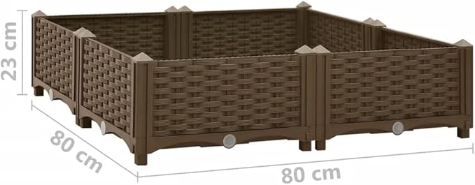 Raised BedElevated Planter BoxRaised PlanterGarden BoxPlanter Boxfor Vegetables Fruits Flowers Herbs 31.5x31.5x9.1 Polypropylene