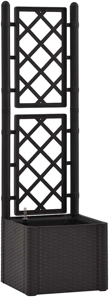Garden Raised Bed with Trellis Gardening Box Planter Boxes Patio planters Raised Flower Bed Suitable for Nursery Corridor Courtyard Orchard and Self Watering System Anthracite