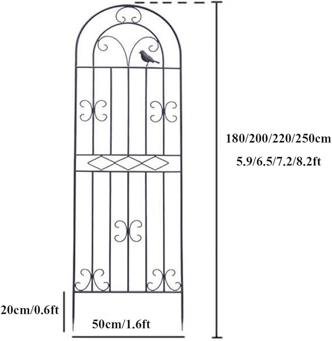 Garden Trellis Fencing for Climbing Plants Decorative Trellis for Outdoor Privacy Screen Tomatoes Vines Flower Beds Roses(White50x200cm)