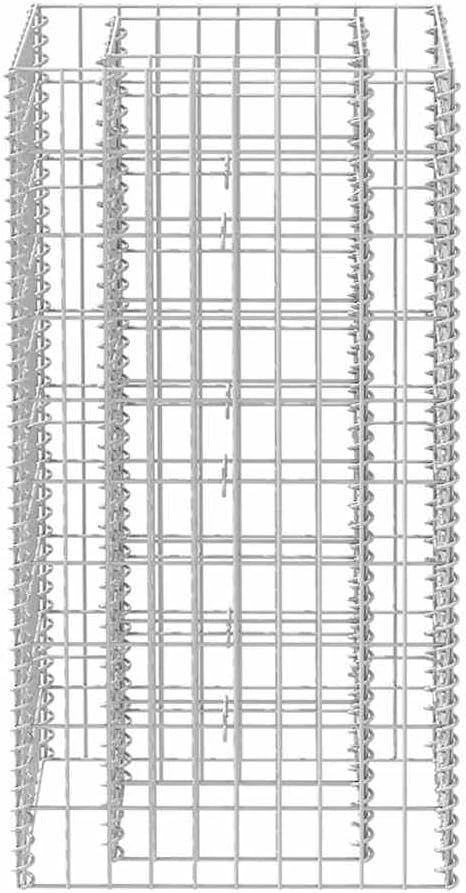 Gabion Raised Bed Silver Galvanized Steel 19.7x19.7x39.4 inch Cubic Metal Planter for Outdoor Plants Durable Garden Bed