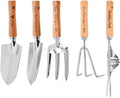 Personalised Garden Hand Tools Set Engraved Trowel Fork Rake Weeder Transplanter Mom Daddy Custom Gift Garden Lovers Gift Retirement Volunteer Gifts (Set of 5)