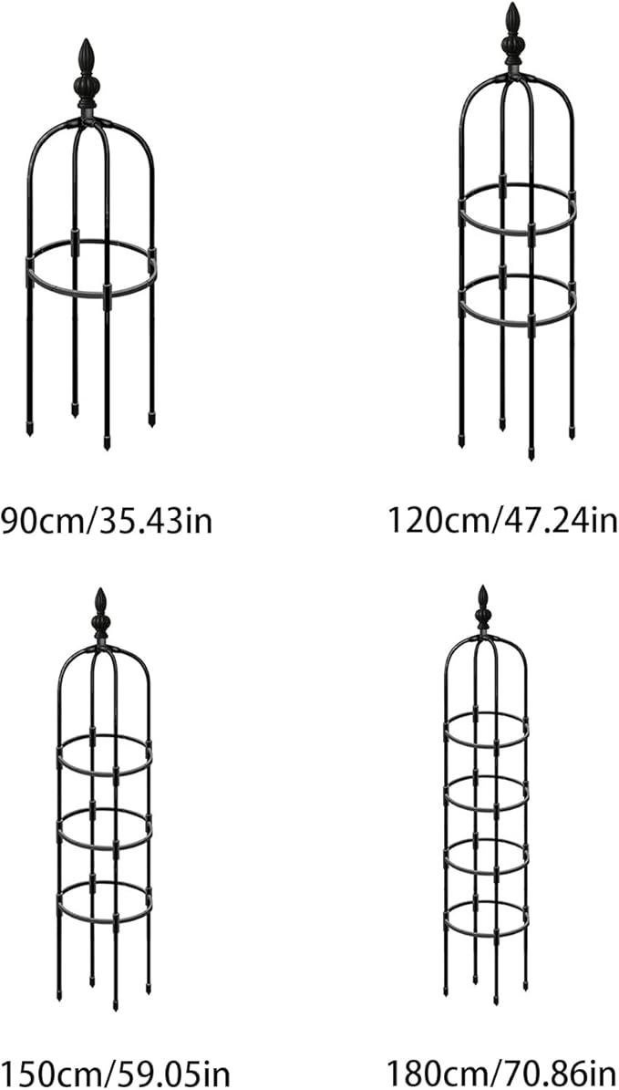 Obelisk Trellis for Climbing Plants Stainless Steel Pipe with Heavy Duty Plastic Coated Potted Plant Support Stand Garden Tower Trellis for Indoor Outdoor Flowers Vegetable Vines(59in)