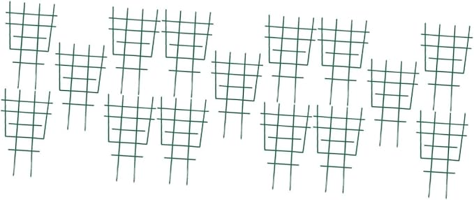 15pcs Garden Trellis for Climbing Plants Plastic Support Cage for Vertical Growth Easy to Assemble Plant Rack for Flowers and Vegetables Heavy-Duty Design Green Coating