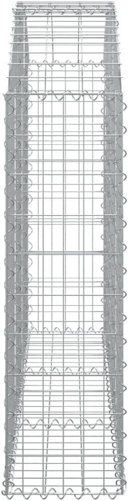 Gabion Basket Silver Galvanized Iron Large Spiral Outdoor Planter Durable Metal Garden Bed for Stones &amp Plants 59.1 x 47.2 Inch