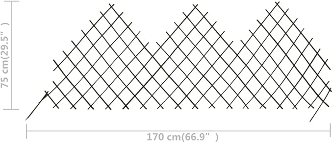 5PCS Expandable Natural Willow Trellis Fence Wall Panel Outdoor Decorative Wood Fence Plant Support Willow Lattice Fence Panel for Climbing Plants Vine Vegetable Garden 66.9x29.5