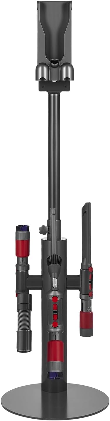 VEVOR Vacuum Stand Compatible With Dyson V7 V8 V10 V11 V12 V15 SV10 SV12 SV14 SV18 SV21 Upright Vacuum Cleaners &amp Accessories Stable Vacuum Stand Holder with 3 Clips and Adjustable Height