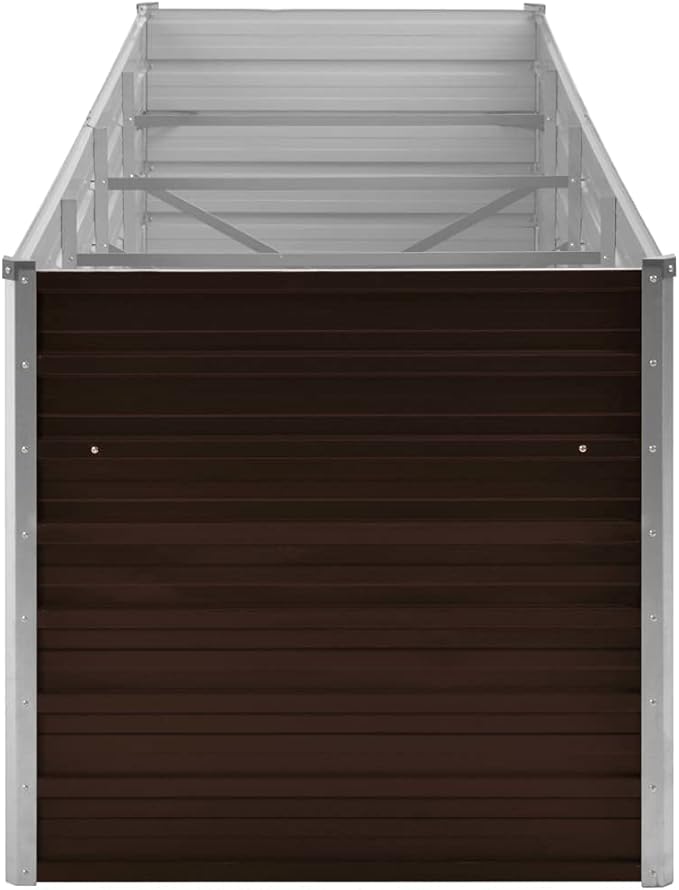 Garden Raised Planter Raised bedsGalvanized PlanterFlower BedTroughMetal PlanterRaised Garden BedBed Brown 126x31.5x30.3 Galvanized Steel