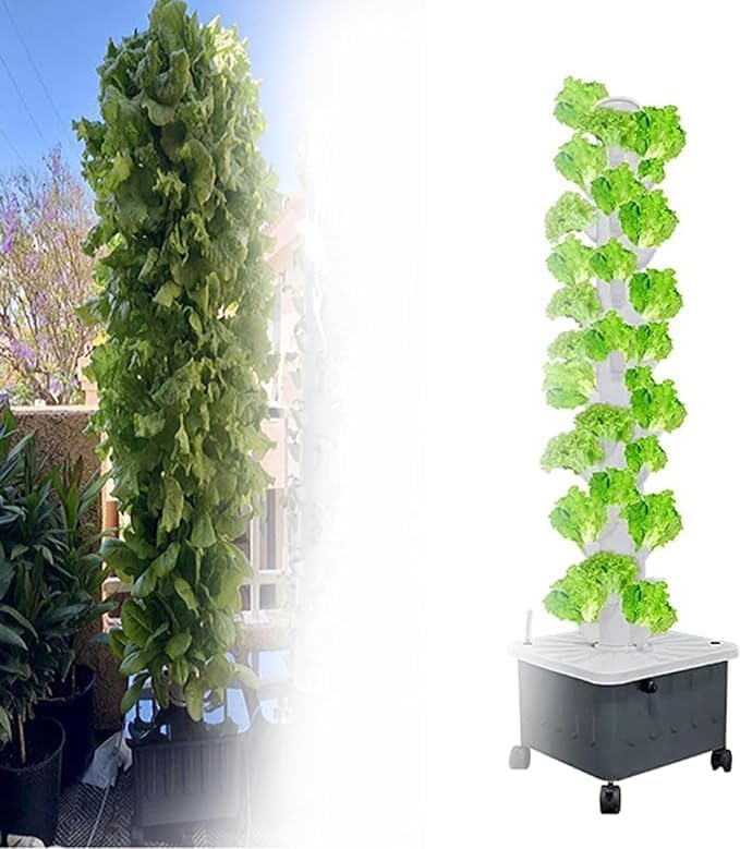 Hydroponics Growing System 15 Floors 45 Holes Hydroponics Tower Set Hydroponic Growing Garden Hydroponic Growing Vertical Tower Hydroponic Growing Kit for Indoor Suitable for Indoor Home
