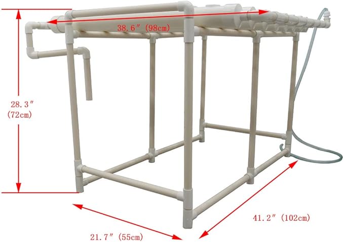 Wall-Mounted Hydroponic Grow Kit 72 Plant Sites Hydroponics Planting System 8 PVC-U Pipes Hydroponic Gardening Indoor System with 110V Water PumpPlanting SpongeHose