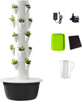 Hydroponic Tower Growing Sytem with Pump and Movable Water Tank Indoor Vertical Gardening Grow Kit Hydroponics Tower Garden for Indoor Herbs Fruits and Vegetables Black-5Layer