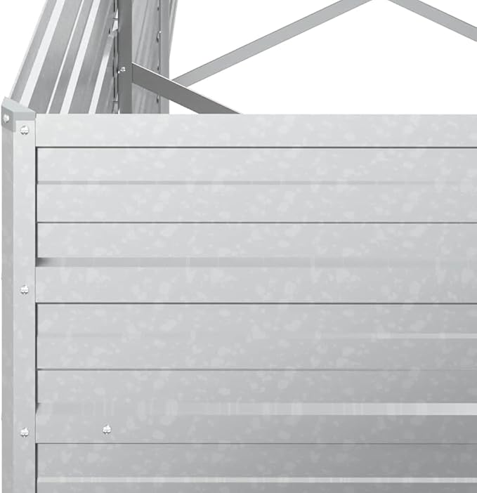 Large Galvanized Steel Garden Raised Bed Silver Rectangular Outdoor Planter Box for Vegetables Herbs Flowers 126x31.5x17.7