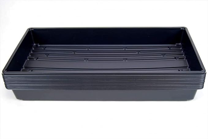 Living Whole Foods 100 Plant Growing Trays (No Drain Holes) - 20inches x 10inches - Perfect Garden Seed Starter Grow Trays: for Seedlings Indoor Gardening Growing Microgreens Wheatgrass &amp More