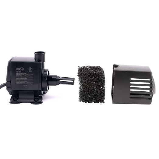 EcoPlus Eco 396 Water Pump Fixed Flow Submersible Or Inline For Aquariums Ponds Fountains &amp Hydroponics - UL Listed 396 GPH Black