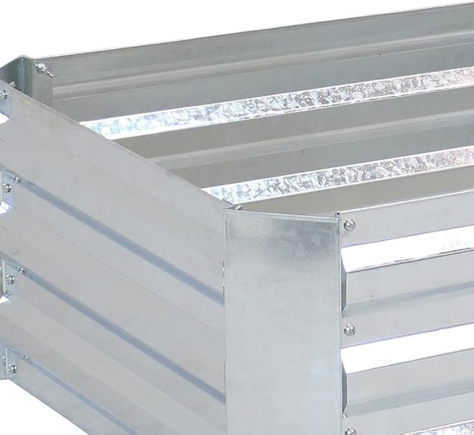 HomeRoots 12 X 48 Silver Metal Rectangular Raised Garden Bed