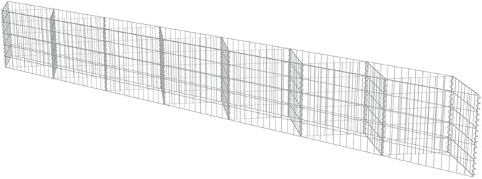 Gabion WallOutdoor Garden Gabion Mesh Planter Raised BedGarden DecorationOutdoor Residential Fencingfor YardGardenGalvanized Steel 177.2x11.8x19.7