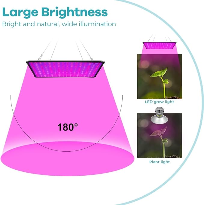 2PCS 2000W Growth Light for Indoor Plants 256Leds Grow Light Full Spectrum Plant Growing Lamp for Indoor Cultivation Greenhouse Grow Tent Hydroponics with Dimmable Lights Levels US Plug with Hook