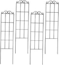 4pcs Black Metal Climbing Plant Support Frame 50x15cm Garden Trellis for Vines Flowers Vegetables Potted Plant Stand for Home and Outdoor Use