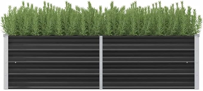 Garden Raised Bed Anthracite 63x15.7x17.7 Galvanised Steel