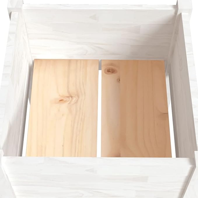Raised Bed Wood Raised Beds for Garden Wooden Raised Bed Planter Raised Bed Wood White Herb Bed Wood Flower Box Flower Box Flower Pot Garden Planter 40 x 40 x 70 cm Pack of 2