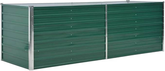 Garden Planter Raised Bed Galvanized Steel Patio Flower Plant Vegetable Bed with Open Bottom Lawn Backyard Outdoor Patio DIY Decor 94.5x31.5x31.3 Green