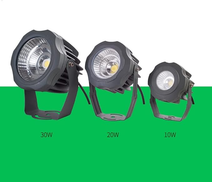 10W/20W/30W Outdoor LED Spotlight Adjustable LED Landscape Spotlights Waterproof COB Landscape Lighting Suitable for Garden Outdoor Pathway Lighting Illumination ( Color : 10W  Size : Green light )