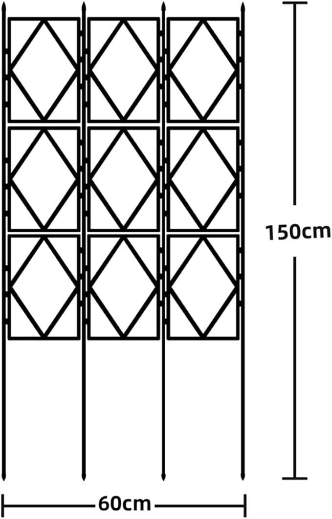 Foldable Garden Trellis DIY Garden Climbing Aid Rustproof Metal Plant Trellis Support Plant Support Bracket For Climbing Plants Vine Ivy Rose Cucumbers Clematis 4 Size ( Size : 60*150cm )