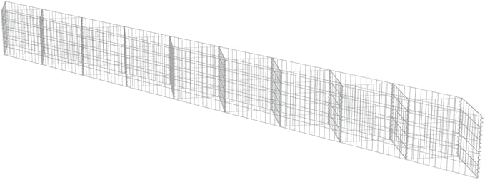 Outdoor Garden Gabion Wall Gabion Stone Basket Planter Raised Vegetable BedSteel Garden Decoration Galvanized Steel 248x11.8x19.7 -AA