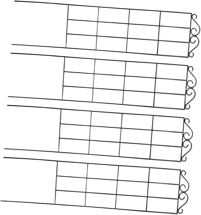 GLEAVI 4pcs Black Metal Climbing Vine Fixer Plant Support Frame Trellis for Indoor Outdoor Garden Potted Plants 50x15cm