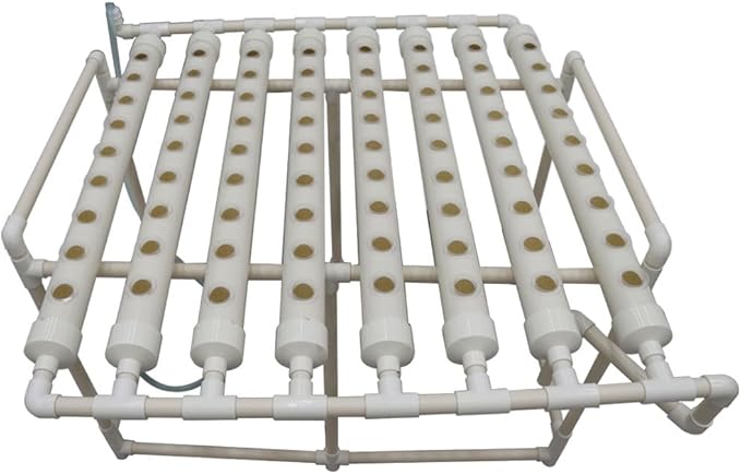 Wall-Mounted Hydroponic Grow Kit 72 Plant Sites Hydroponics Planting System 8 PVC-U Pipes Hydroponic Gardening Indoor System with 110V Water PumpPlanting SpongeHose