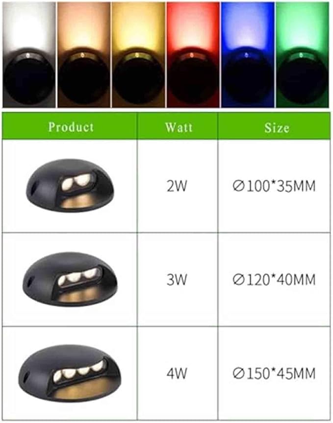 Underground Light LED - IP65 Outdoor Waterproof Spotlight 1 Sides Glow Deck Lights 24V LED Garden Buried Lamp for Patio Pathway Lawn Steps Landscape Lights(Warm White Light3W-24V)