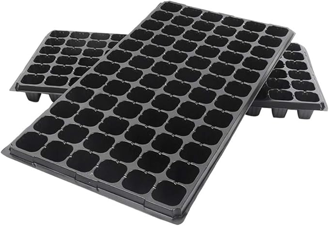 72 Cells Seedling Trays 5 Pack Gardening Germination Plastic Tray with Drain Holes Plant Grow Plug Trays for Plant Seedlings Propagation(5pcs)