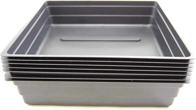 Plant Germination Drip Trays - Half Flat 10x10 1010 Plastic Greenhouse Growing Flats with No Drain Holes - for Seedlings Microgreens Wheatgrass More (10 Pack)
