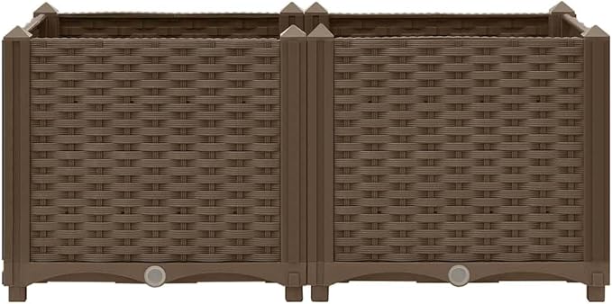 Raised Bed Brown Polypropylene Medium Durable Raised Bed Gardening Pots &amp Planters 316516