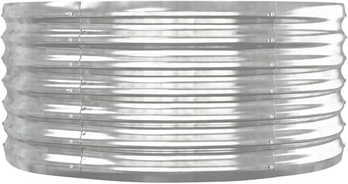 SKM Garden Raised Bed Silver Powder-Coated Steel Large DurableSilver (Weight 12.06KG)