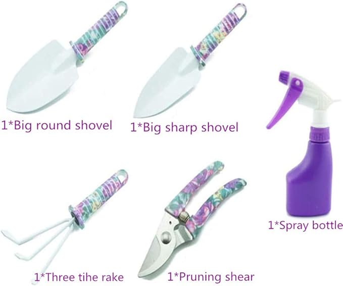 5PCS Gardening Tool Set Plant Care Mechanics Kit Pruning Tools with Carrying Case