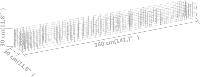Galvanized Steel Raised Bed Large Outdoor Planter Basket 141.7x11.8x11.8 in for Garden Lawn Patio Border Plants Vegetables Growing Container