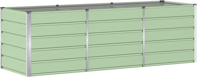 Steel Raised Garden Bed for Gardening Metal Planter Box for Vegetables Fruits Flowers 94.49 x 31.50 x 29.53 in Green-671