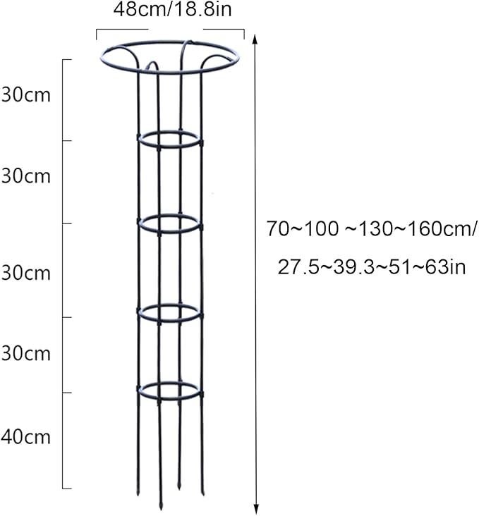 Umbrella Obelisk Garden Trellis Garden Trellis for Climbing Plants Outdoor Tall Plant Support for Climbing Vines and Flowers StandsWhite48 * 70 cm/18.8 * 27.5 in
