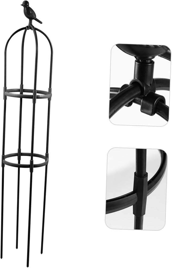Black Plant Vine Climbing Rack Height Reusable Garden Trellis for Indoor and Outdoor Climbing Plants Supports Vines Orchids and Flowers