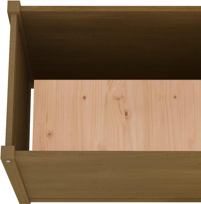 Wooden Garden Planter Box Raised Garden Bed Indoor Outdoor Planter Outdoor Wood Raised Garden Bed for Vegetables Flowers Herbs Honey Brown 39.4x19.7x27.6 Solid Wood Pine-202