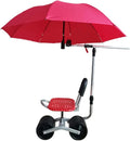 Garden Cart Rolling Work Seat Garden Cart Stool with Umbrella Bracket But Not Include Umbrella (Color : Red) (Red)