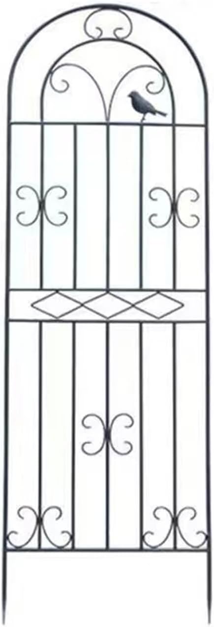 Garden Iron Rose Fence Gardening Post Rose Vine Ivy Clematis Gardening Post Easy to Assemble Height Adjustable Climbing Plant Garden Trellis 120cm*50cm Black