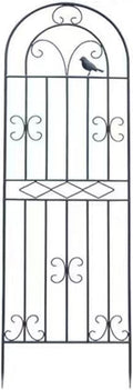 Garden Iron Rose Fence Gardening Post Rose Vine Ivy Clematis Gardening Post Easy to Assemble Height Adjustable Climbing Plant Garden Trellis 120cm*50cm Black