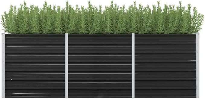 YAFF Garden Raised Bed Anthracite 94.5x31.5x30.3 Galvanized SteelAnthracite