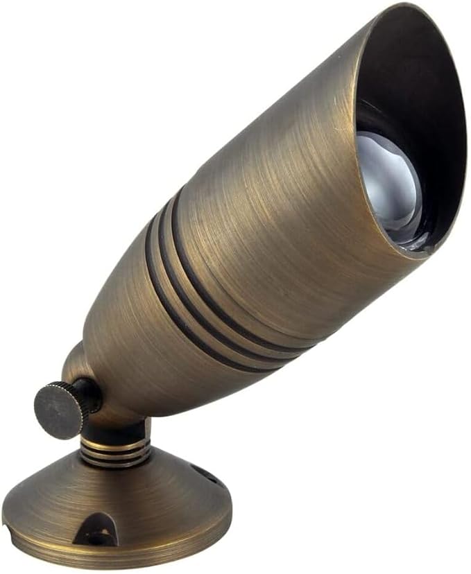 Modern Minimalism Spot Light 3 D x 8.5 H Antique Brass Finish Includes Stake MR16 Halogen 20W Socket Ideal for Landscape and Garden Lighting